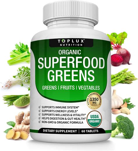 Amazon.com: Organic Super Greens Capsules Superfood Fruit Veggie ...