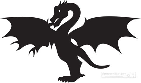 Silhouettes Clipart-medieval dragon silhouette