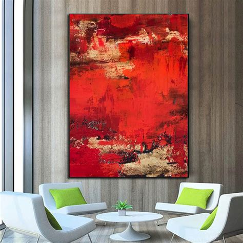 Red Wall Art Abstract Red Painting Large Abstract Art Large - Etsy