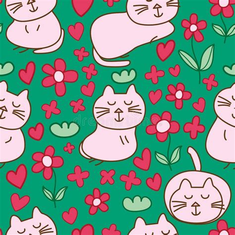 Cat Cute Sleep Seamless Pattern Stock Vector - Illustration of cartoons, colorful: 89386006