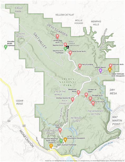 Arches National Park Map - GIS Geography