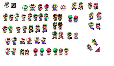 SMW High Res Mario And Luigi Sprites Edits by EarthboundFan235 on ...