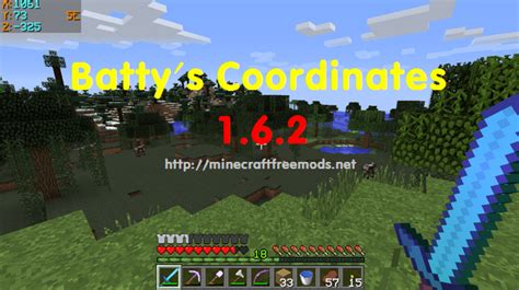 Batty’s Coordinates Mod Minecraft 1.6.2/1.6.1/1.5.2 | Free Minecraft Mods