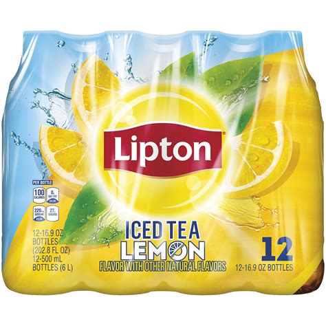 Lipton Iced Tea, Lemon, 12-16.9 fl oz (500 ml) bottles [202 fl oz (6 l)] - Food & Grocery ...