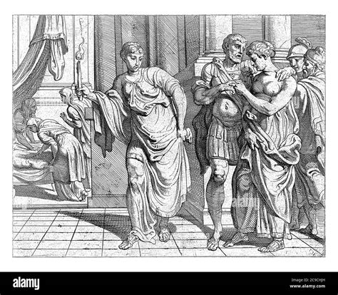 Odysseus and Penelope on their way to bed, After their reconciliation ...