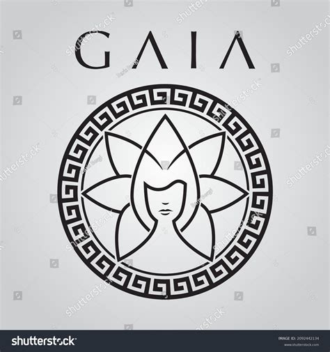 Greek Goddess Gaia Logo Design Stock Vector (Royalty Free) 2092442134