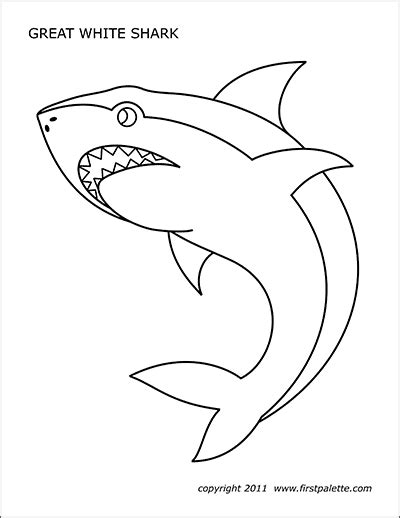 Shark | Free Printable Templates & Coloring Pages | FirstPalette.com