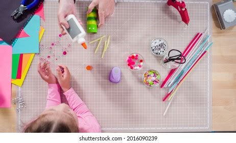 Flat Lay Kids Papercraft Making Paper Stock Photo 2219529701 | Shutterstock