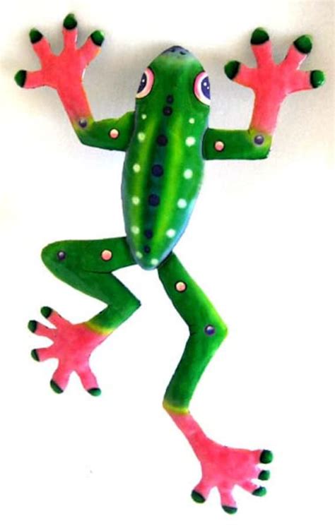 Painted Metal Frog Metal Wall Art Tropical Frog Art