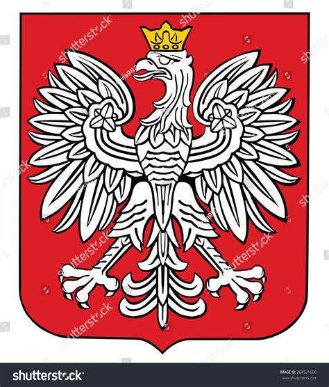 Poland Coat Arms Seal National Emblem Stock Vector 264521600 - Shutterstock