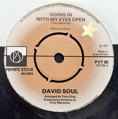 David Soul Going In With My Eyes Open 7 Inch | Buy from Vinylnet