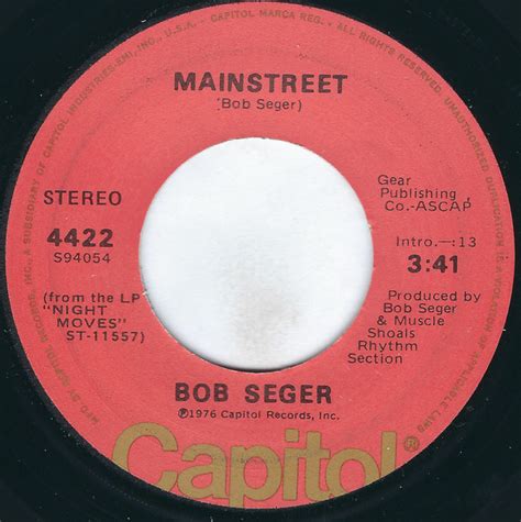 Bob Seger – Mainstreet (1976, Los Angeles Pressing, Vinyl) - Discogs