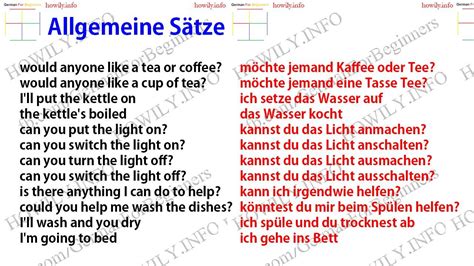 Allgemeine Sätze für zu Hause. General sentences in German with expressions re... , #Allgeme ...