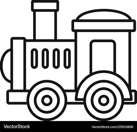 Toy train icon outline style Royalty Free Vector Image