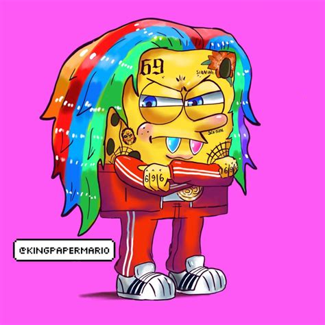 6ix 9ine x Spongebob fusion by Officialbigred on DeviantArt | Graffiti ...