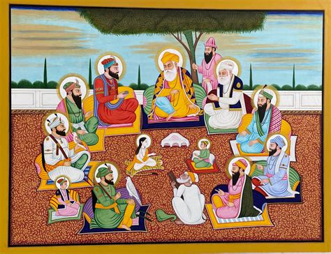 10 Sikh Gurus Painting, Holistic Sikh Art , Guru Nanak Dev Ji, Govind ...