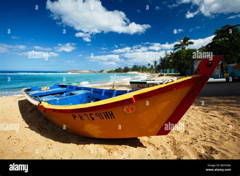 Fishing Boat on Playa Lobos, Isabela, Puerto Rico Stock Photo - Alamy