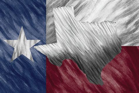 Texas Flag with Texas Ghost Rectangle Digital Art by Waylan Loyd - Fine Art America