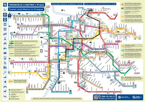 Prague transit map - Prague public transit map (Bohemia - Czechia)