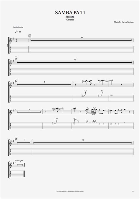 Samba Pa' Ti Tab by Santana (Guitar Pro) - Full Score | mySongBook