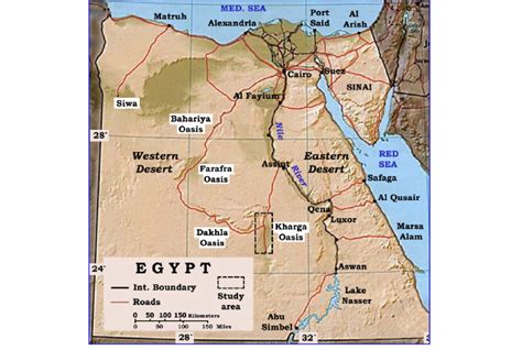 Location map of Egypt showing Kharga Oasis area. | Download Scientific ...