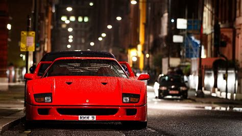 HD wallpaper: Ferrari, F40, city, night, street | Wallpaper Flare