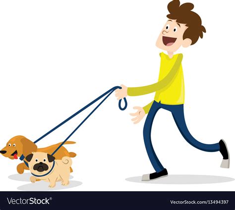 Man walking with a dog Royalty Free Vector Image