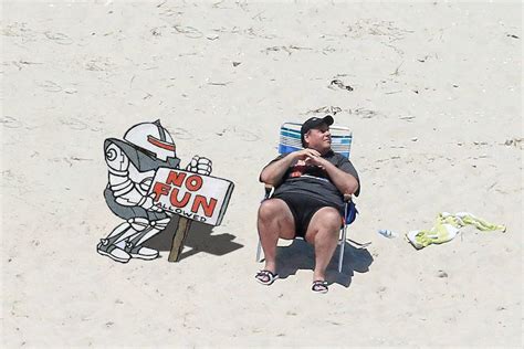 No Fun Allowed | Chris Christie Beach Picture | Know Your Meme