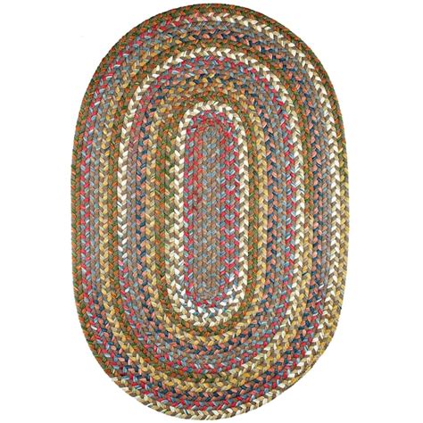 Rhody Rug 7 X 9 (ft) Braided Bronze Oval Indoor/Outdoor Geometric Area ...