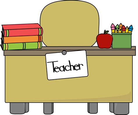 teachers desk clipart - Clip Art Library