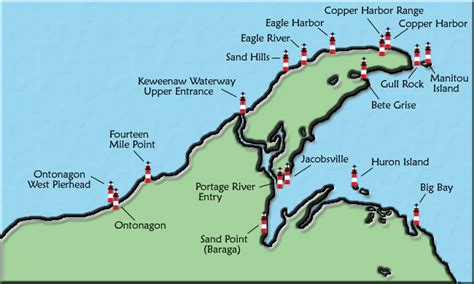 Michigan Lighthouse Map