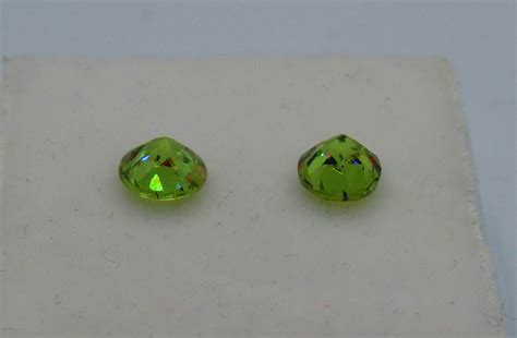 Green Demantoid Garnets Excellent Quality Matched Pair Round. - Etsy