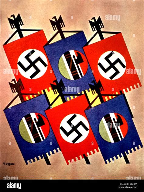 Drawing by F. Depero, the Rome-Berlin axis 1936 Italy Stock Photo - Alamy