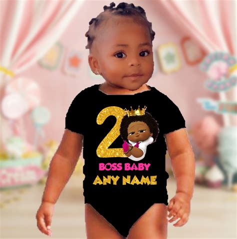 Custom Photo Boss Baby Black Girl Party Personalized T Shirt Or Onesie – Shirts ...