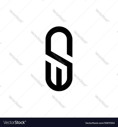 Sw letter logo s w icon design white Royalty Free Vector