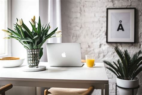 workspace, macbook, pro, Stylish, Macbook Pro, interior, white, office ...