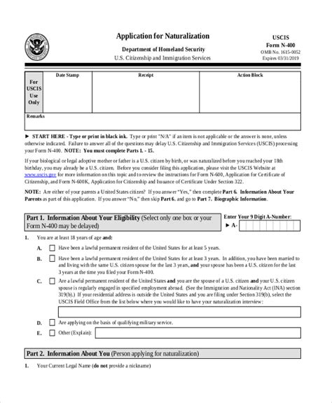 FREE 8+ Sample Citizenship Application Forms in PDF | Excel