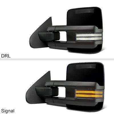 Dodge Ram 1500 2009-2018 Glossy Black Tow Mirrors Smoked Switchback LED ...