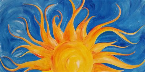 Sunshine Step by Step Acrylic Painting on Canvas for Beginners | Sun painting, Acrylic painting ...