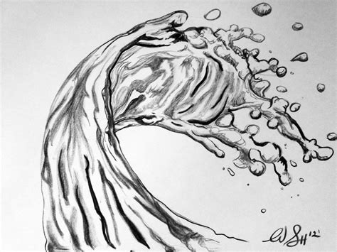 Splashing Water Drawing How to draw water splash | Water sketch, Pencil ...