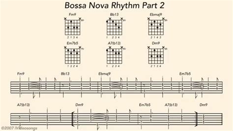 Bossa Nova Chord Progressions Piano - Sheet and Chords Collection