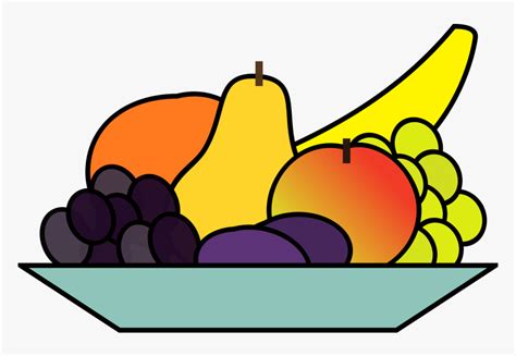 Food Clipart Transparent Background Healthy Free - Fruit Plate Clipart, HD Png Download - kindpng