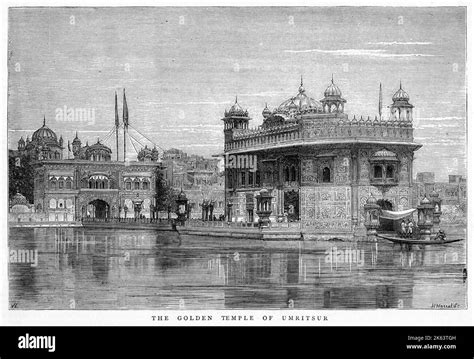 The Golden Temple viewed across the Lake of Immortality. Date: 1875 Stock Photo - Alamy