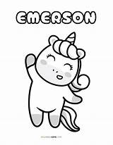 Emerson Unicorn Coloring Page  Nation sketch template
