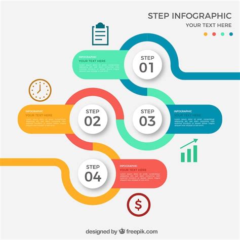 Infographie ronde colorée à quatre étapes | Télécharger des Vecteurs gratuitement