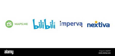 Maps me, Imperva, Nextiva , Bilibili . Vector illustration, editorial logo Stock Vector Image ...