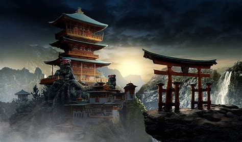 1080P free download | Mysterious temple, art, temple, fantasy, john paul koo, luminos, HD ...