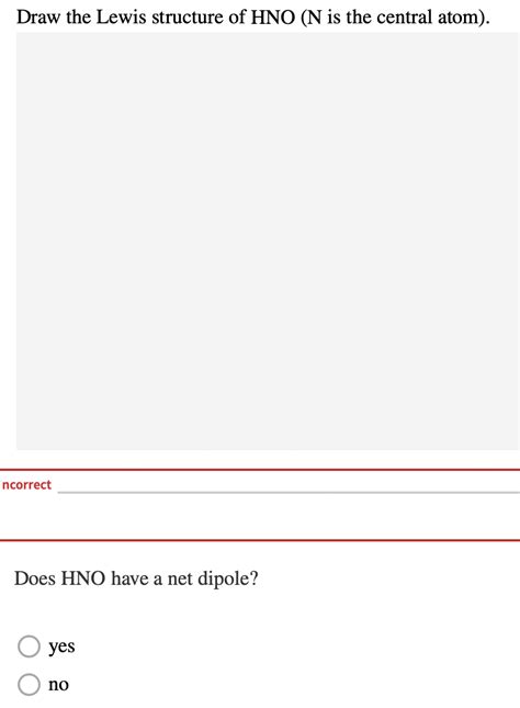 Solved Draw the Lewis structure of HNO ( N is the central | Chegg.com