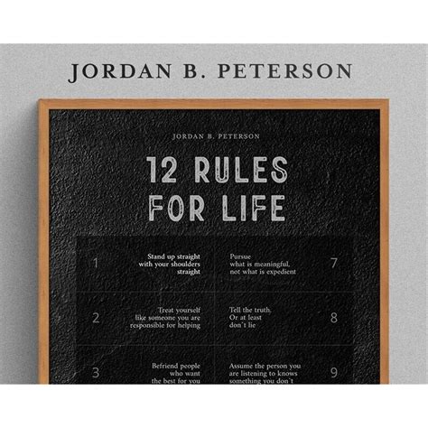 Jordan Peterson 12 Rules for Life Motivational Poster Unframed - Etsy