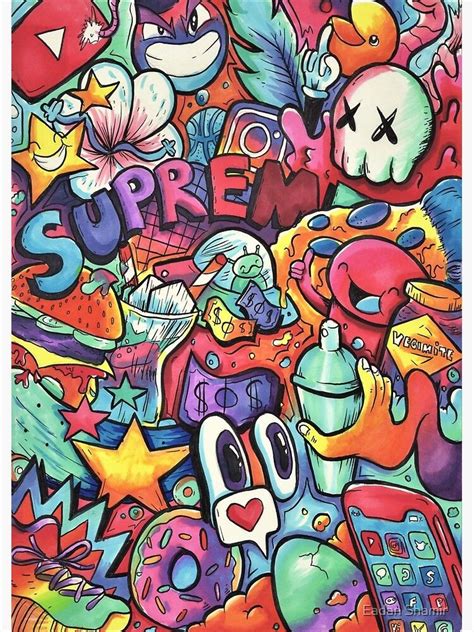 "SUPREME // Copic Marker Doodle" Photographic Print by EadanShamir , #affiliate, #Marker, #Copic ...